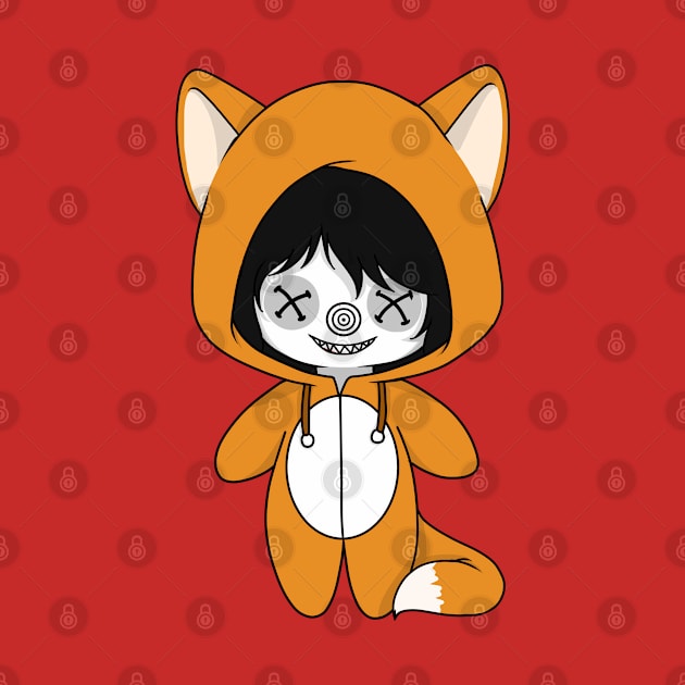 creepypasta laughing jack fox costume doll by LillyTheChibi