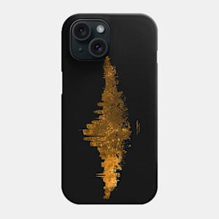 Los Angeles City Skyline - Watercolor Orange, Brown Phone Case