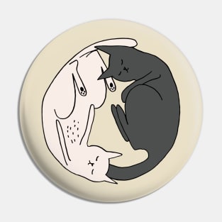 Ying-yang cats Pin