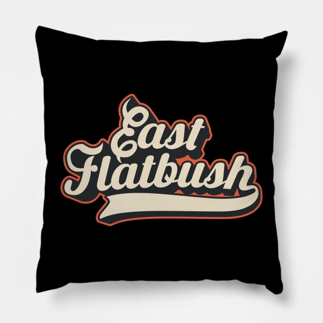 New York Brooklyn - East Flatbush Brooklyn Schriftzug - East Flatbush Logo Pillow by Boogosh