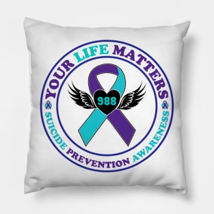 Suicide Prevention Awareness Semi-Colon Mental Health Pillow