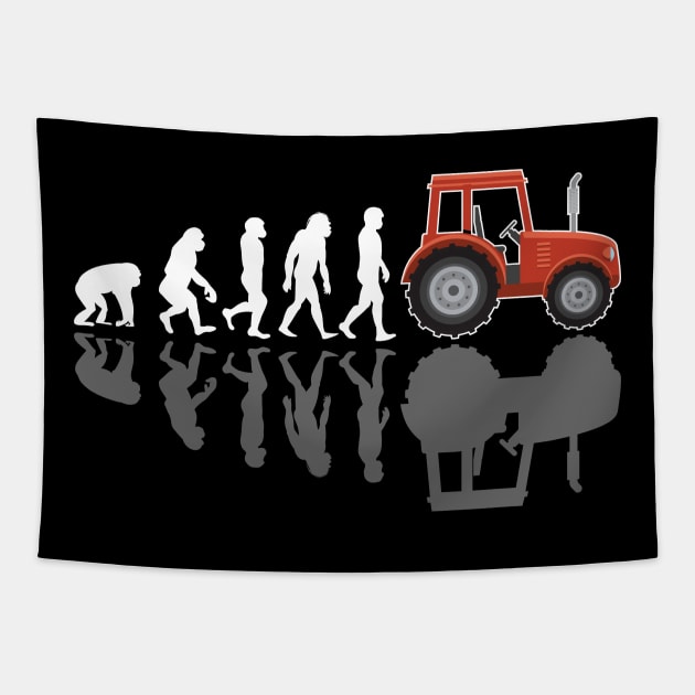 Tractor Farmer Evolution with Shadow Tapestry by Shirtbubble