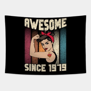 Awesome since 1979,43th Birthday Gift women 43 years old Birthday Tapestry