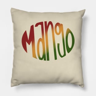 Mango Vibrant Rasta Color Word Art Pillow