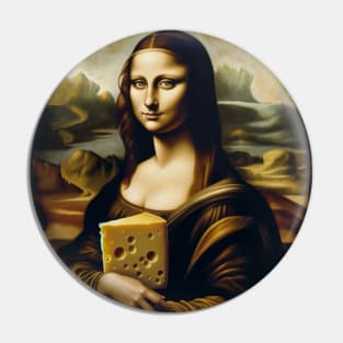 Mona Lisa Cheese Connoisseur: Celebratory National Cheese Lover Day Pin