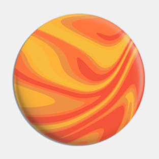 Molten Fire Ball Abstract Liquid Artwork Pin