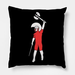 Roman Gladiator Swinging His Axe Pillow