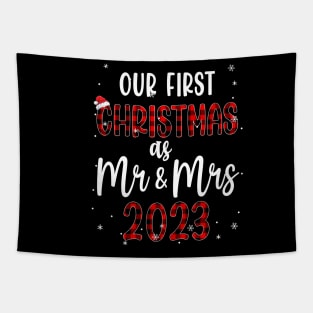 Couple Wife Husband Our First Christmas As Mr And Mrs 2023 Tapestry