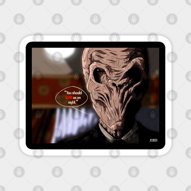 Doctor Who "The Silence" portrait (digital) Magnet by StagArtStudios