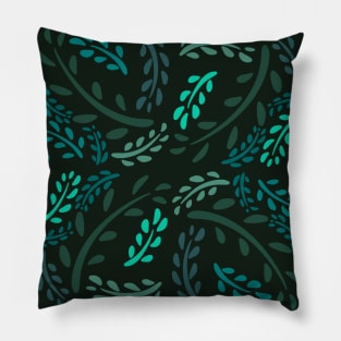 Green Leaf Pattern Pillow