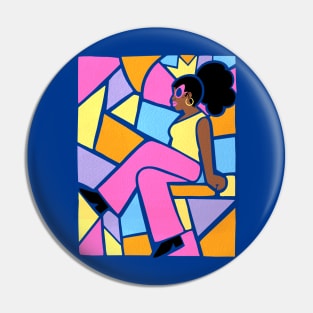 Stained Glass Girl Pin