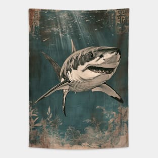 Vintage Japanese Shark 01 Tapestry