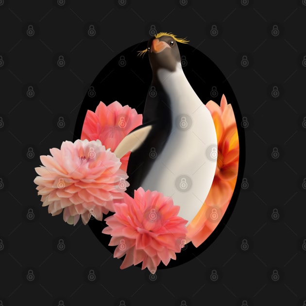 Macaroni Penguin & Dahlia Flowers by C. M. Manfredi’s Emporium of Wonders 