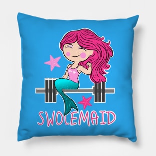 Fitness Mermaid, gym girl, fitness girl Pillow