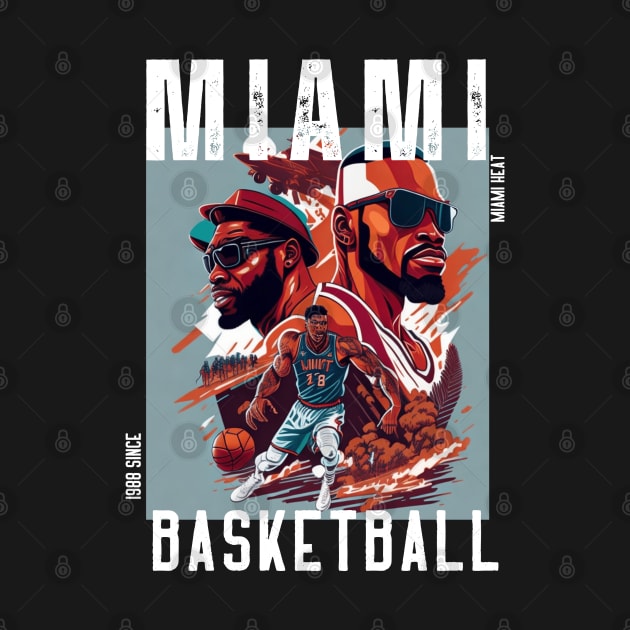 Miami heat basketball  vector graphic design by Nasromaystro