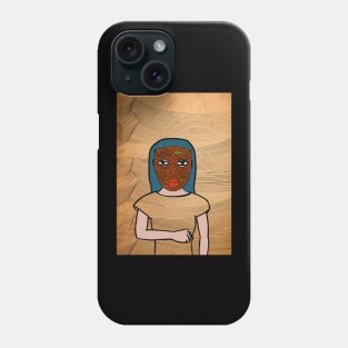 Unique FemaleMask Digital Collectible with DoodleEye Color and DarkSkin on TeePublic Phone Case