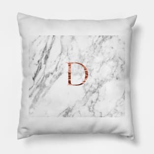 Monogram rose marble D Pillow