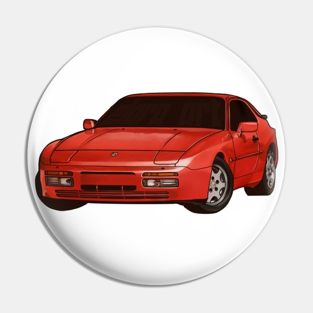 Red 944 Turbo Pin by Elara Art Design