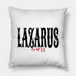 Lazarus Anime Title Black Typography Streetwear Style Edit Pillow