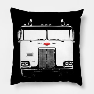 Cabover Pete classic 1980s American truck monoblock white Pillow