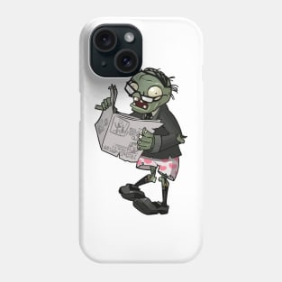 Zombie Grandpa Reading Newspaper Phone Case