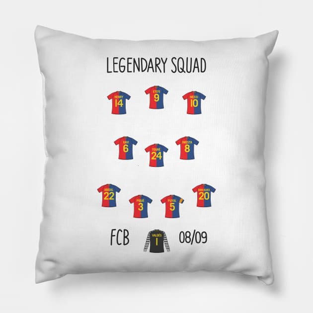 FC Barcelona squad 08/09 Pillow by dhaniboi