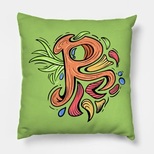 Doodle Letter R Pillow