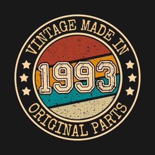 27th Birthday Gift, Vintage 1993, Retro Birthday 27 Years Old T-Shirt