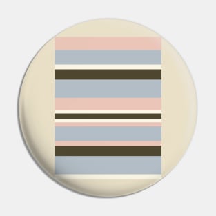 Cozy Pink, Blue, Brown Vintage Hygge Stripe Pin