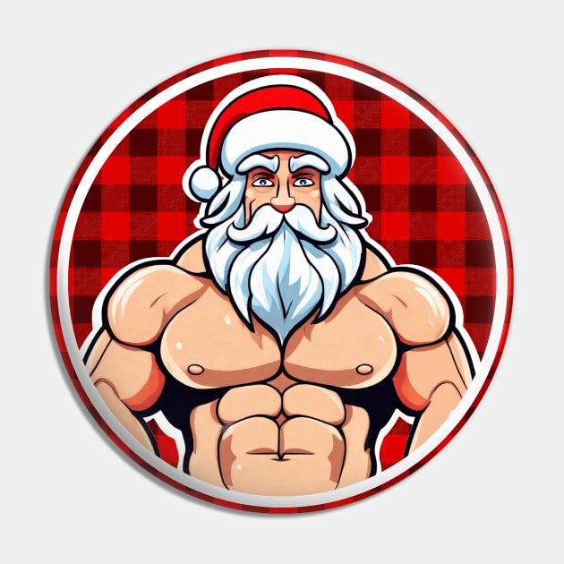 Muscular Santa Claus Pin by muscle