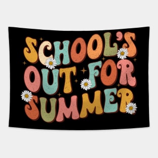 Retro Groovy School's Out For Summer Graduation Teacher Kids Tapestry