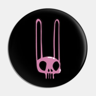 Pink Bunny Skull Pin