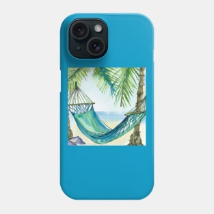 Tropical Beach Hammock Watercolor Phone Case