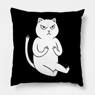 Cat middle fingers Pillow