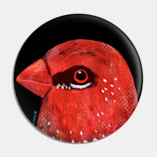 Strawberry Finch Bird Pin