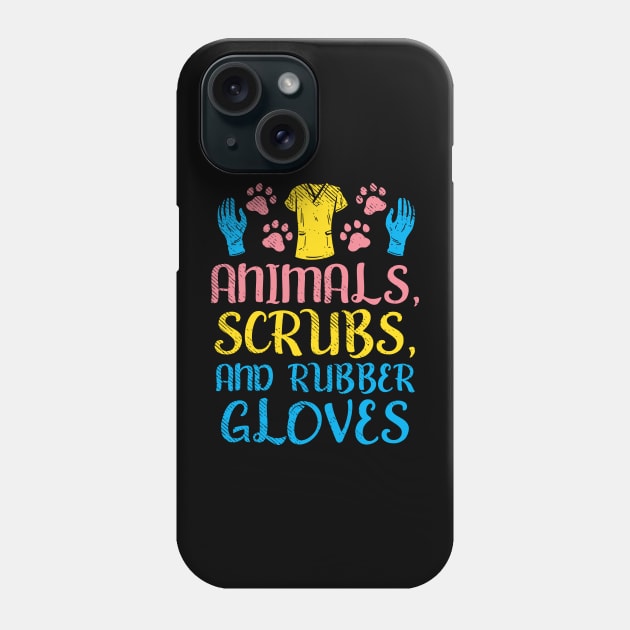 Animals Scrubs And Rubber Gloves Phone Case by maxdax