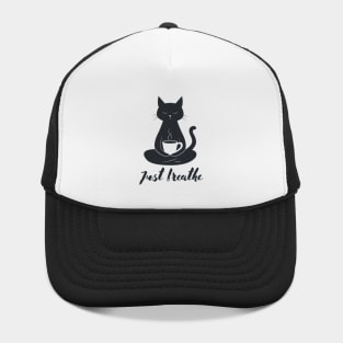 Just breathe mindfulness meditation graphic Hat
