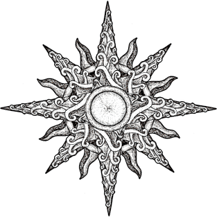 Surf in a Windrose – Compass (tattoo style) Magnet