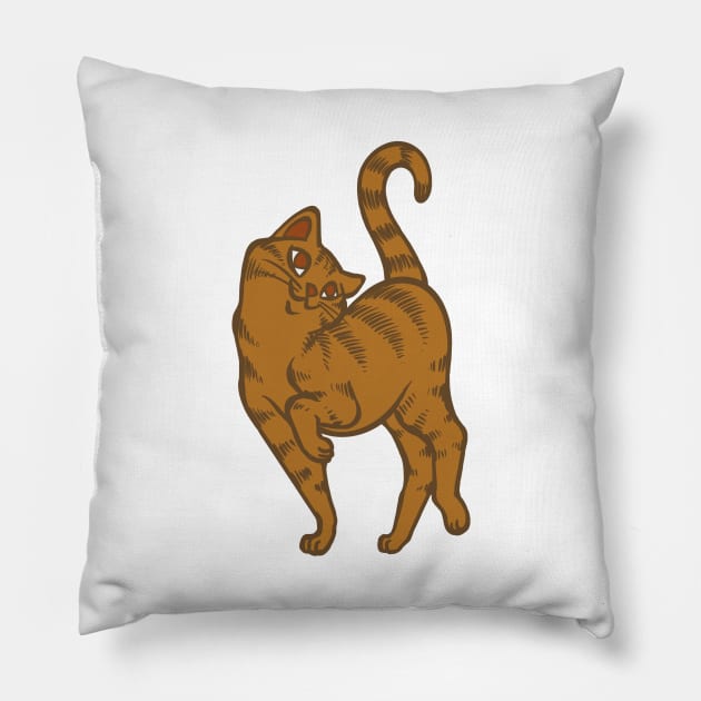 Begging for Pettings--Orange Tabby Style Pillow by RJKpoyp