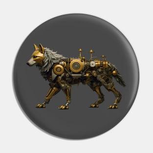Steampunk Wolf Pin