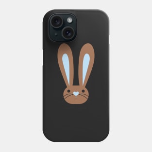 Happy Easter Blue Heart Brown Bunny Phone Case