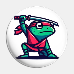 Cool Simple Ninja Samurai Frog Pin