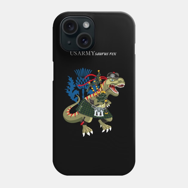 Clanosaurus Rex USARMYsaurus rex Plaid US Army USA American Family Tartan Phone Case by BullShirtCo