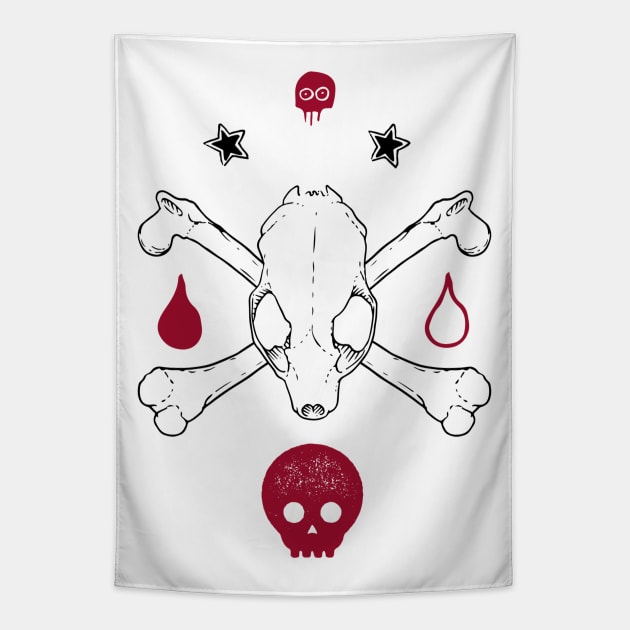 Trendy skull Tapestry by NJORDUR