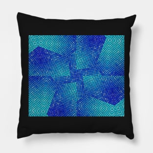 irregular cut-outs of 3D abstract blue pattern in the style of lattice characters It's like a braided Pillow