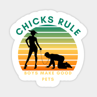 Chicks Rule Boys Make Good Pets Humor Female Empowerment Feminism Magnet