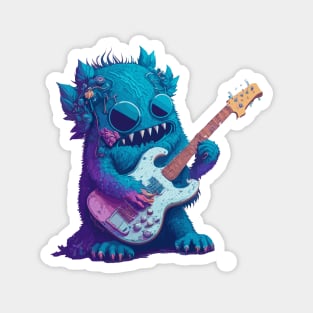 Monster Playing Guitar Magnet