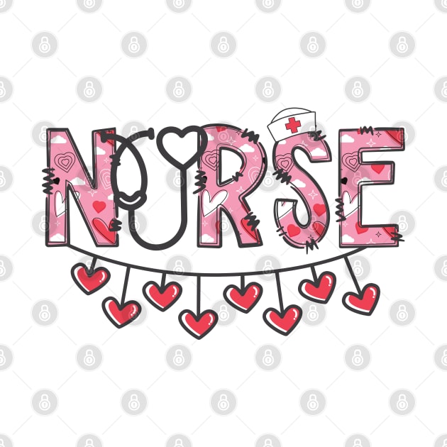 Nurse Valentine's Day Stethoscope Hearts by jackofdreams22