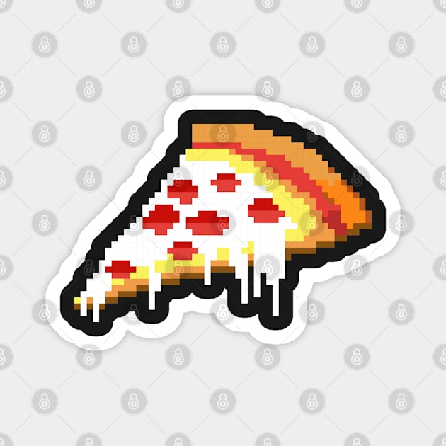 Retro 8 bit pizza slice Magnet by AdiDsgn