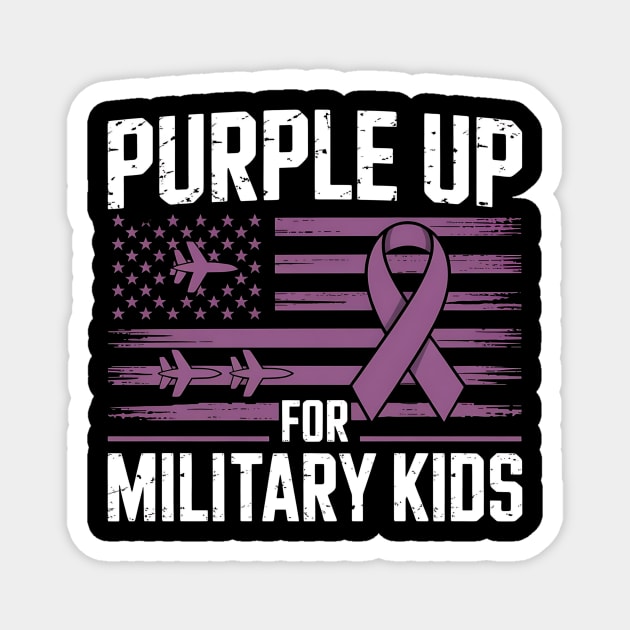 Purple Up for Military Kids – Support Military Children - Month of the Military Child Magnet by ArtistTee ⭐⭐⭐⭐⭐